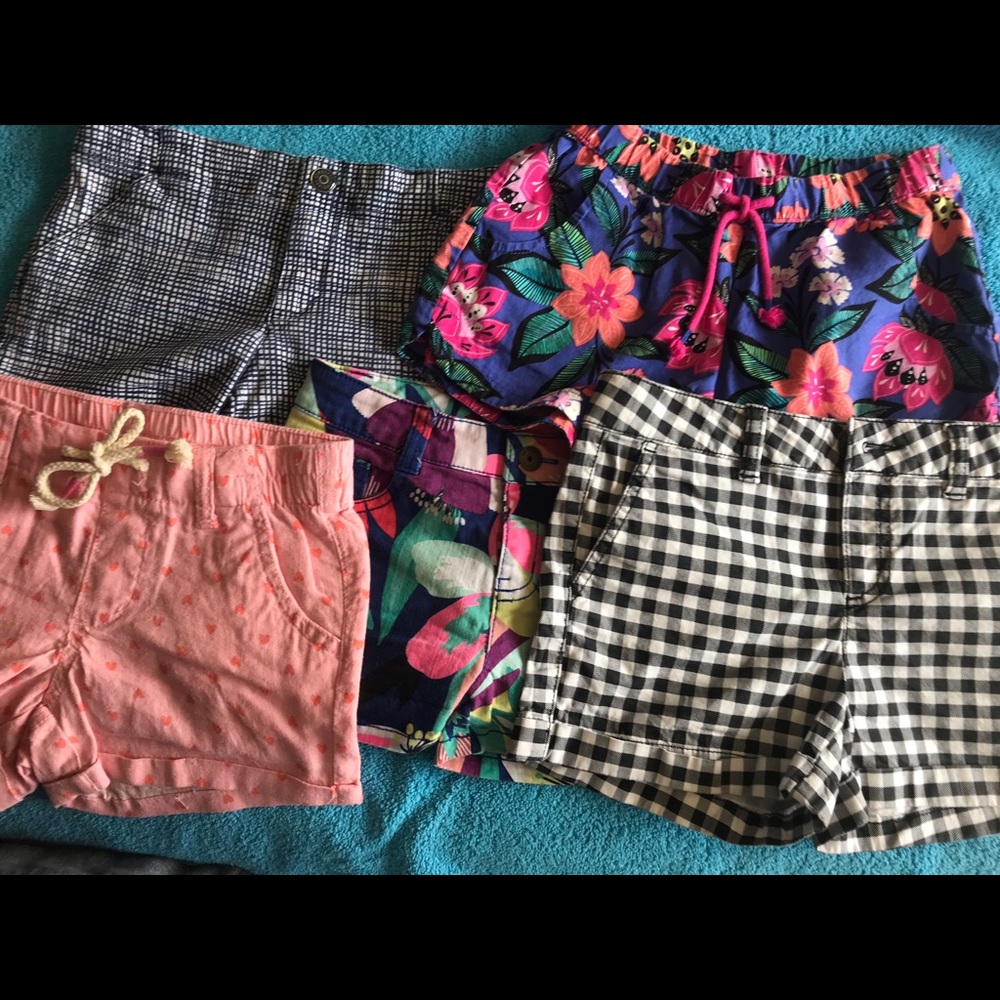 5 pairs girls shorts size 8.